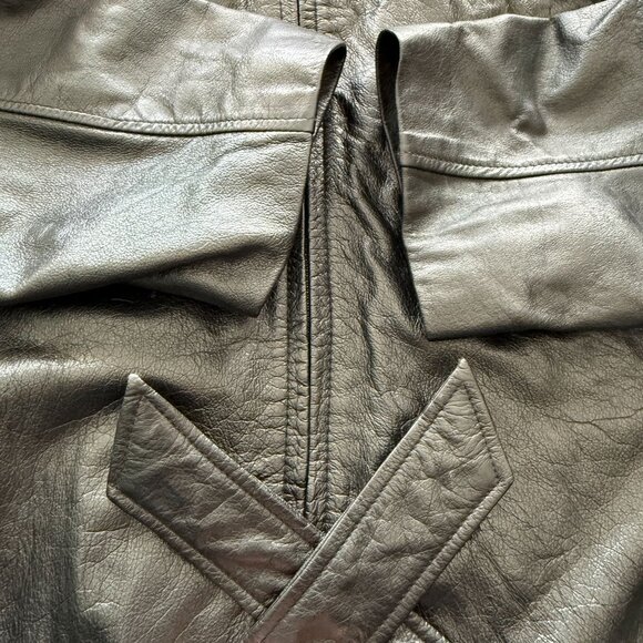 Lane Bryant Black Leather Jacket Belted Womens Size 22/24 Short MOTO Biker - Picture 16 of 16